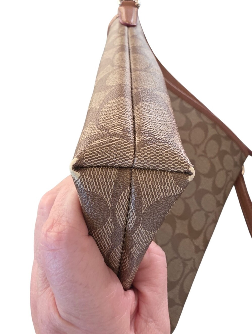 Coach Signature Crossbody File Bag in Saddle/Tan  Canvas - Picture 14 of 16